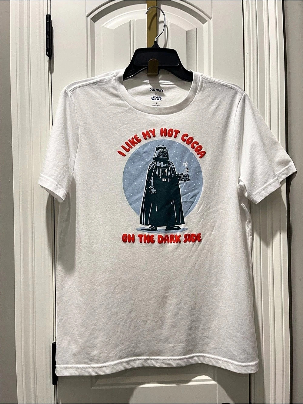 Men’s Star Wars Darth Vader Hot Cocoa T-Shirt Graphic Tee White Small